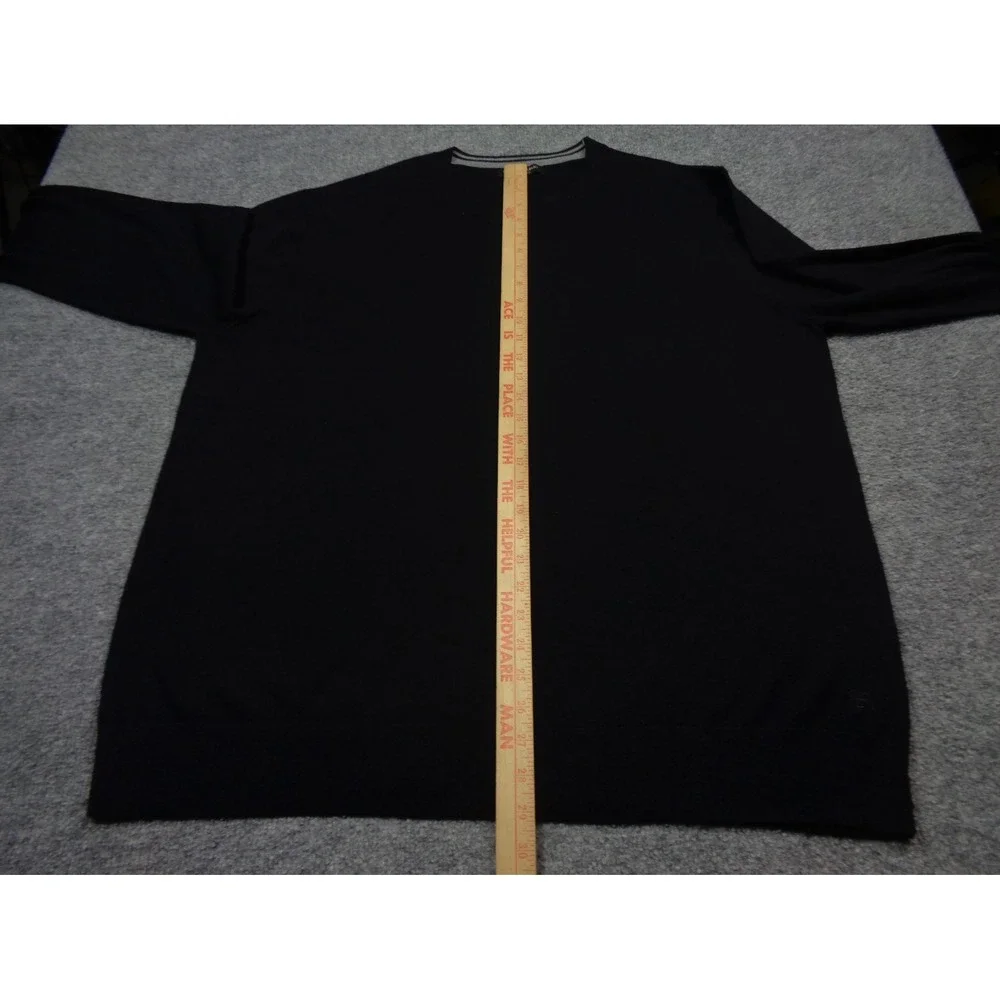 Banana Republic Sweater Mens 2XL Black 100% Merino Wool Crewneck Pullover